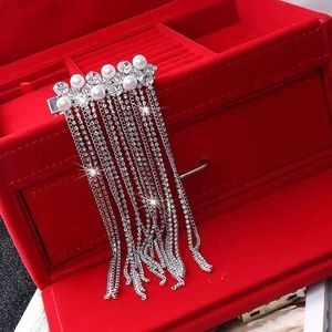 Fringe Crystal Pearl Clip